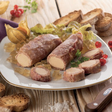 Les Flûteaux de jambon au foie de canard (30% de Foie Gras)