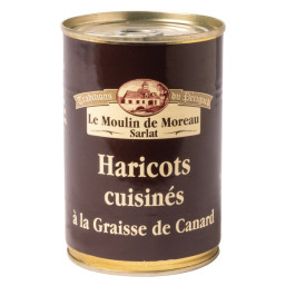 Haricots lingots cuisinés à la graisse de canard