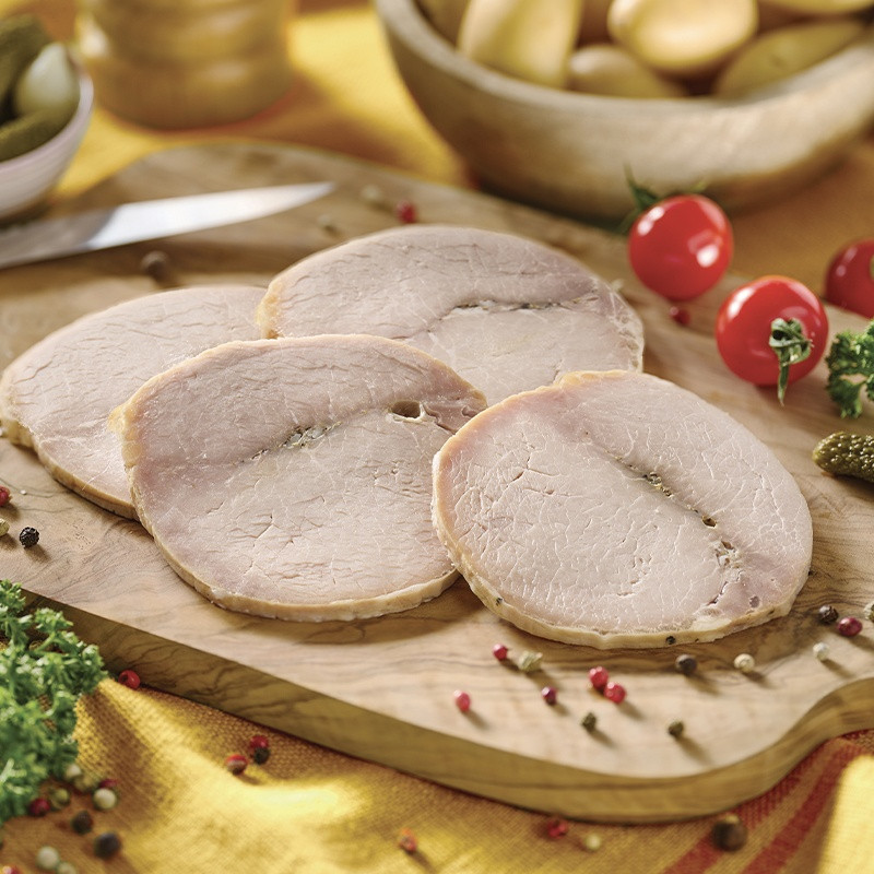 Lot de 2 x 4 tranches de rôti de porc confit en marmite