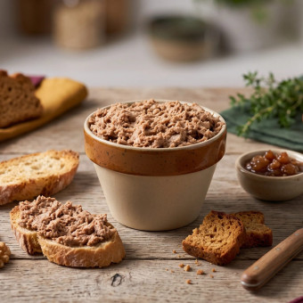 Rillettes de canard aux figues et pain d'épices