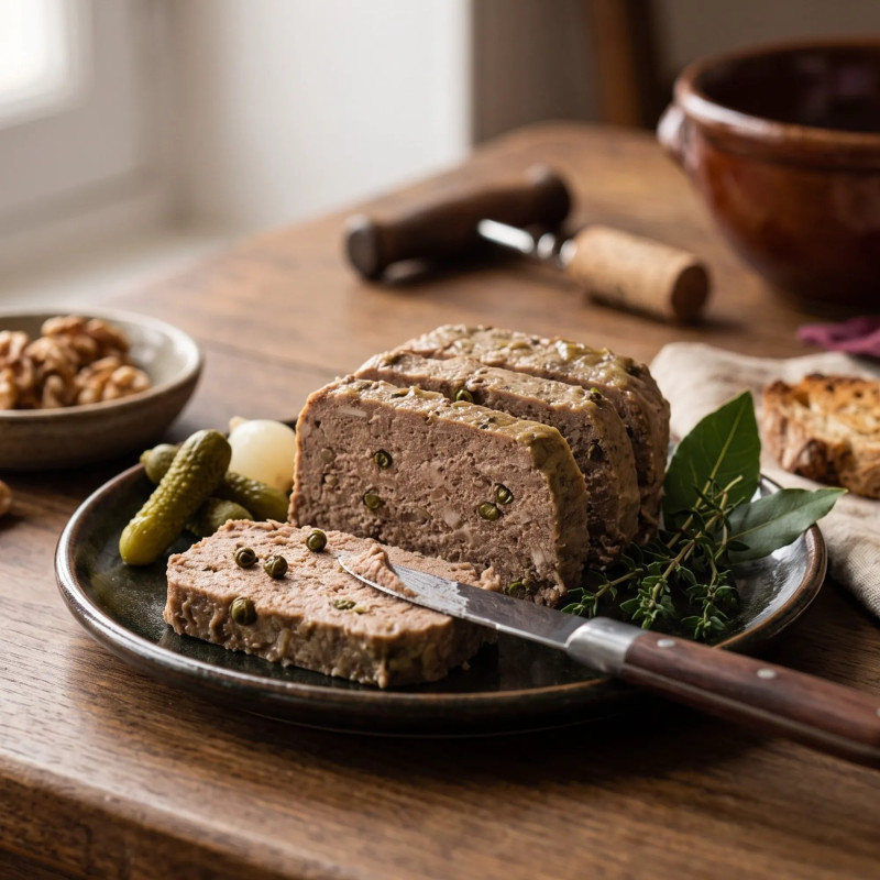 Terrine de canard au poivre vert