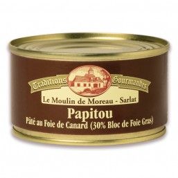 Lot de 2 "Papitous" : Pâté au Foie de Canard (30% Bloc de Foie Gras) 130g