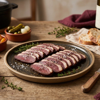 Magret de canard du Sud-Ouest séché, fumé et tranché