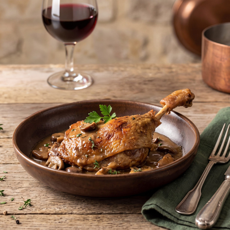 Cuisse de canard sauce aux cèpes