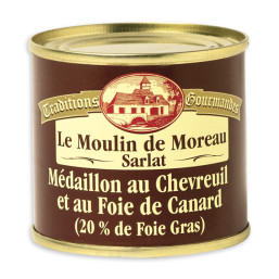Lot de 2 Médaillons au Chevreuil et au Foie de Canard (20% Foie Gras) 100g