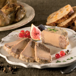 Le lot de 2 Terrines de Caille au Foie de Canard (20% Foie Gras) 125g