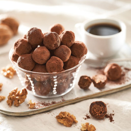 Truffinoix chocolats aux éclats de noix enrobés de cacao