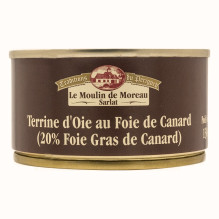Le lot de 2 Terrines d'oie au foie de canard (20% foie gras) 130g