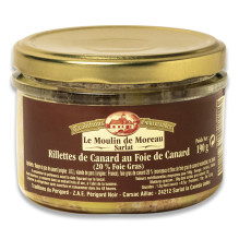 Le lot de 2 Bocaux de Rillettes de Canard au Foie de Canard (20% Foie Gras) 180g