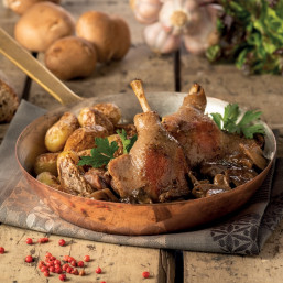 Cuisse de canard cuite dans la graisse de canard sur lit de cèpes 380G