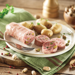 Assortiment 1 saucisson à cuire aux cèpes + 1 pistaché
