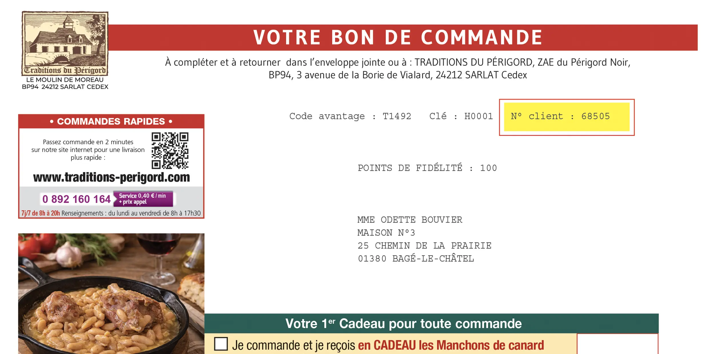 Indication pour trouver le numéro de client sur une facture